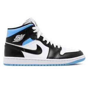Nike Air Jordan 1 Mid University Blue White Black BQ6472-102 Size 10.5 W 9 M